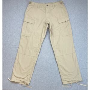 CQR Pants Mens Medium Khaki Cotton Blend Ripstop Duratex Tactical Cargo